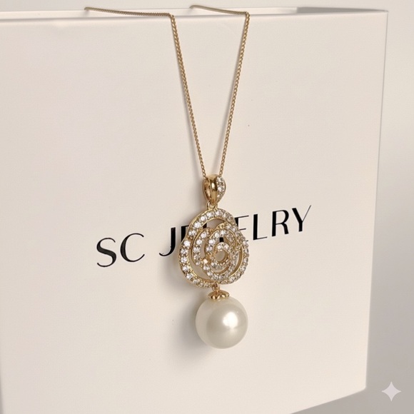 Last 1 🔥 Pearl Necklace | 18K Gold Plated | Zircon Luxury Jewelry - Picture 6 of 10